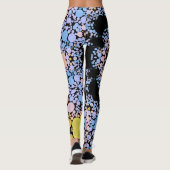 Dot Mandala Blume Blau und Gelb Leggings (Rückseite)
