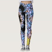 Dot Mandala Blume Blau und Gelb Leggings (Vorderseite)