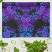 Dot Mandala Blume Blau und Lila Geschirrtuch (Gefaltet)