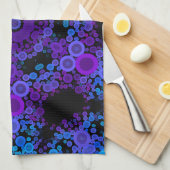 Dot Mandala Blume Blau und Lila Geschirrtuch (Viertel Falte)