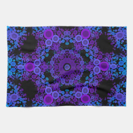Dot Mandala Blume Blau und Lila Geschirrtuch