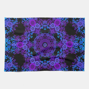 Dot Mandala Blume Blau und Lila Geschirrtuch