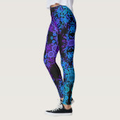 Dot Mandala Blume Blau und Lila Leggings (Links)