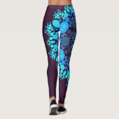 Dot Mandala Blume Blau und Lila Leggings (Rückseite)