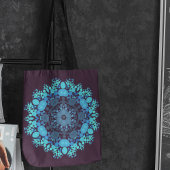 Dot Mandala Blume Blau und Lila Tasche