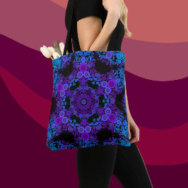 Dot Mandala Blume Blau und Lila Tasche