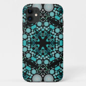 Dot Mandala Blume Blue Green und Grau Case-Mate iPhone Hülle (Rückseite)