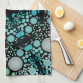 Dot Mandala Blume Blue Green und Grau Geschirrtuch (Viertel Falte)