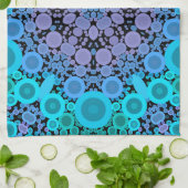 Dot Mandala Blume Blue Green und Lila Geschirrtuch (Gefaltet)