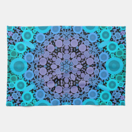 Dot Mandala Blume Blue Green und Lila Geschirrtuch