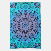 Dot Mandala Blume Blue Green und Lila Geschirrtuch (Vertikal)