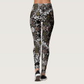Dot Mandala Blume Braun und Weiß Leggings (Rückseite)