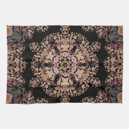 Dot Mandala Blume Brown und Grau Geschirrtuch