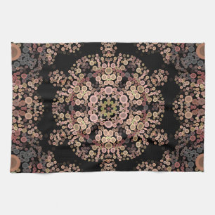 Dot Mandala Blume Brown und Grau Geschirrtuch