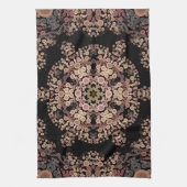 Dot Mandala Blume Brown und Grau Geschirrtuch (Vertikal)
