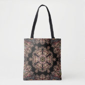 Dot Mandala Blume Brown und Grau Tasche (Vorderseite)