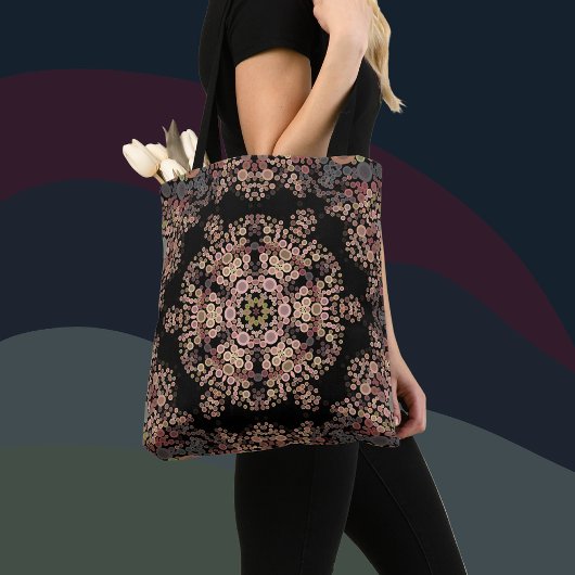 Dot Mandala Blume Brown und Grau Tasche
