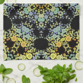 Dot Mandala Blume Gelb Blau und Grau Geschirrtuch (Gefaltet)