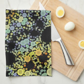 Dot Mandala Blume Gelb Blau und Grau Geschirrtuch (Viertel Falte)