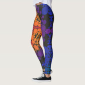 Dot Mandala Blume Gelb Lila und blau Leggings (Links)