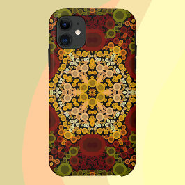 Dot Mandala Blume Gelb rot und schwarz Case-Mate iPhone Hülle