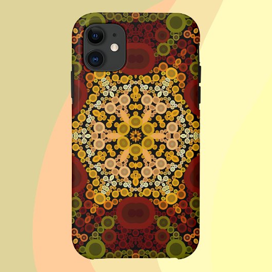 Dot Mandala Blume Gelb rot und schwarz Case-Mate iPhone Hülle