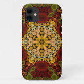 Dot Mandala Blume Gelb rot und schwarz Case-Mate iPhone Hülle (Rückseite)