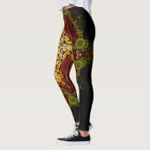 Dot Mandala Blume Gelb rot und schwarz Leggings (Links)