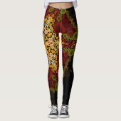 Dot Mandala Blume Gelb rot und schwarz Leggings (Vorderseite)