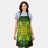 Dot Mandala Blume Gelb und Grün Schürze (Getragen)