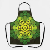 Dot Mandala Blume Gelb und Grün Schürze (Vorderseite)