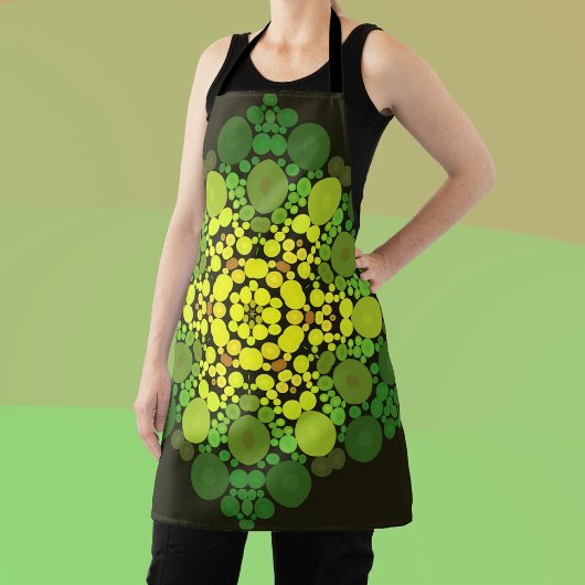 Dot Mandala Blume Gelb und Grün Schürze