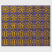 Dot Mandala Blume Gelb und Lila Geschenkpapier (Flach)
