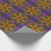 Dot Mandala Blume Gelb und Lila Geschenkpapier (Ecke)