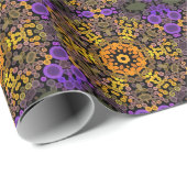 Dot Mandala Blume Gelb und Lila Geschenkpapier (Rolleneckpunkt)