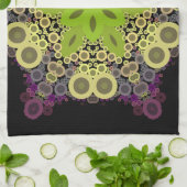 Dot Mandala Blume Gelb und Lila Geschirrtuch (Gefaltet)