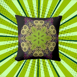 Dot Mandala Blume Gelb und Lila Kissen