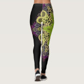 Dot Mandala Blume Gelb und Lila Leggings (Rückseite)