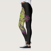 Dot Mandala Blume Gelb und Lila Leggings (Links)