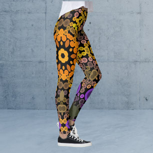 Dot Mandala Blume Gelb und Lila Leggings