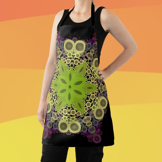 Dot Mandala Blume Gelb und Lila Schürze