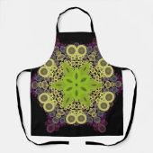 Dot Mandala Blume Gelb und Lila Schürze (Vorderseite)