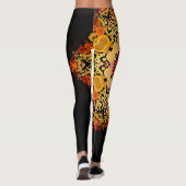 Dot Mandala Blume Gelb und Rot Leggings (Rückseite)