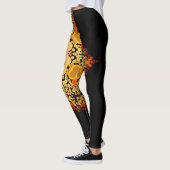 Dot Mandala Blume Gelb und Rot Leggings (Links)