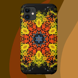 Dot Mandala Blume Gelborange und Blau Case-Mate iPhone Hülle