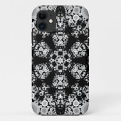 Dot Mandala Blume Grau und Schwarz Case-Mate iPhone Hülle (Rückseite)