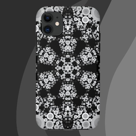 Dot Mandala Blume Grau und Schwarz Case-Mate iPhone Hülle