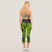 Dot Mandala Blume Green Capri Leggings (Rückseite)