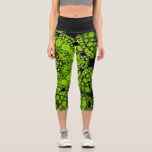 Dot Mandala Blume Green Capri Leggings (Vorderseite)