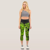 Dot Mandala Blume Green Capri Leggings (Vorderseite)